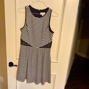 Jessica Simpson Navy Striped Fit & Flare Dress